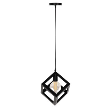 CEILING PENDANT LAMP FK4192 BLACK METAL CUBE 16x16x132Hcm.