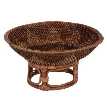 DECORATIVE BOWL WITH BASE FK4270 KETAK WICKERWORK Φ35x18Hcm.