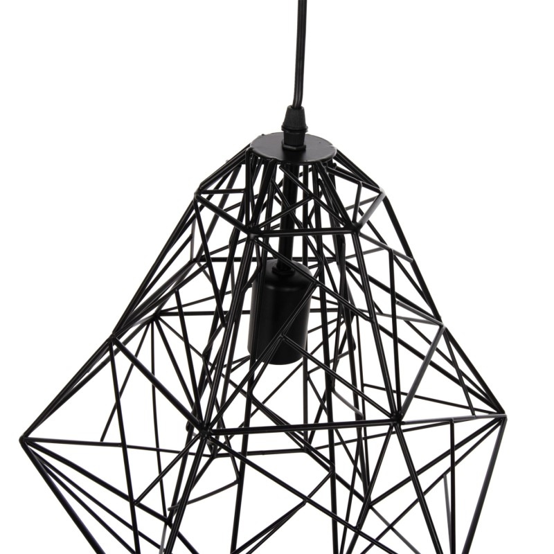CEILING PENDANT LAMP FK4067 BLACK METAL MESH CAP 36x30x130Hcm. CEILING PENDANT LAMP FK4067 BLACK METAL MESH CAP 36x30x130Hcm.