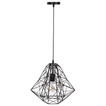 CEILING PENDANT LAMP FK4067 BLACK METAL MESH CAP 36x30x130Hcm.