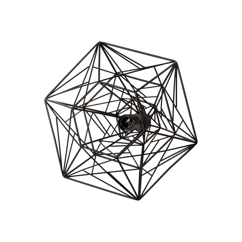 CEILING PENDANT LAMP FK4067 BLACK METAL MESH CAP 36x30x130Hcm. CEILING PENDANT LAMP FK4067 BLACK METAL MESH CAP 36x30x130Hcm.