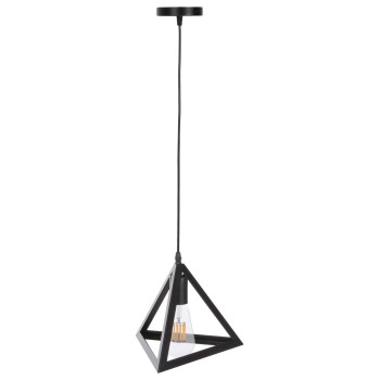 CEILING PENDANT LAMP FK4181 BLACK METAL CAP PYRAMID 15x15x125Hcm.