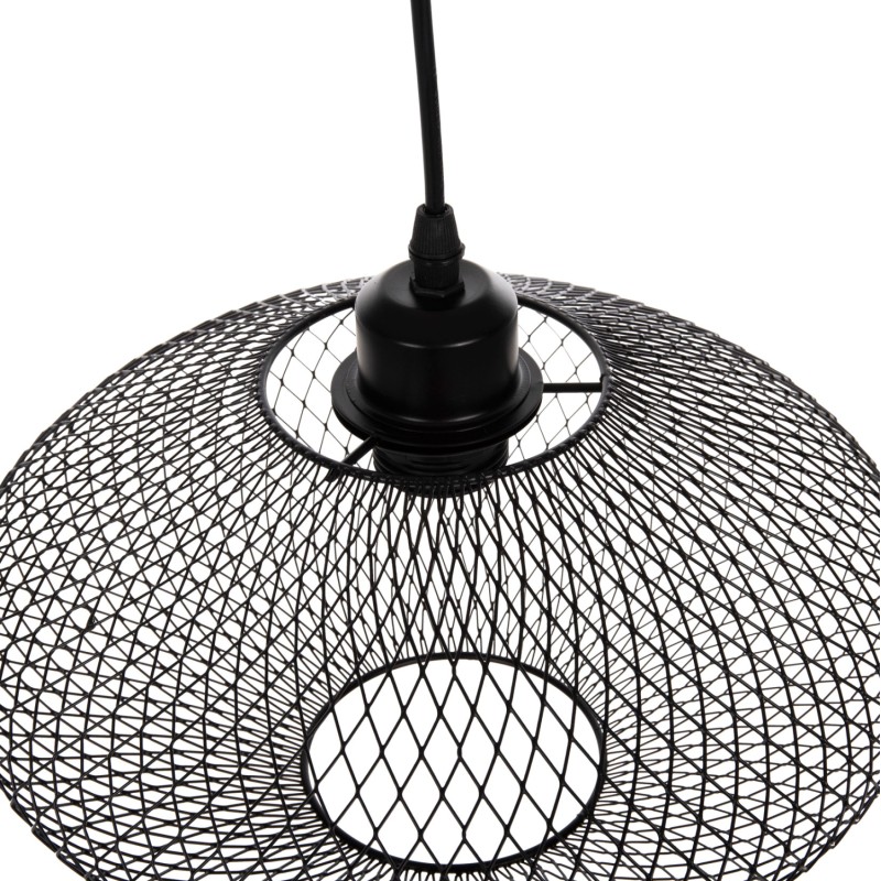 CEILING PENDANT LAMP FK4094 BLACK METAL MESH CAP Φ30x125Hcm. CEILING PENDANT LAMP FK4094 BLACK METAL MESH CAP Φ30x125Hcm.
