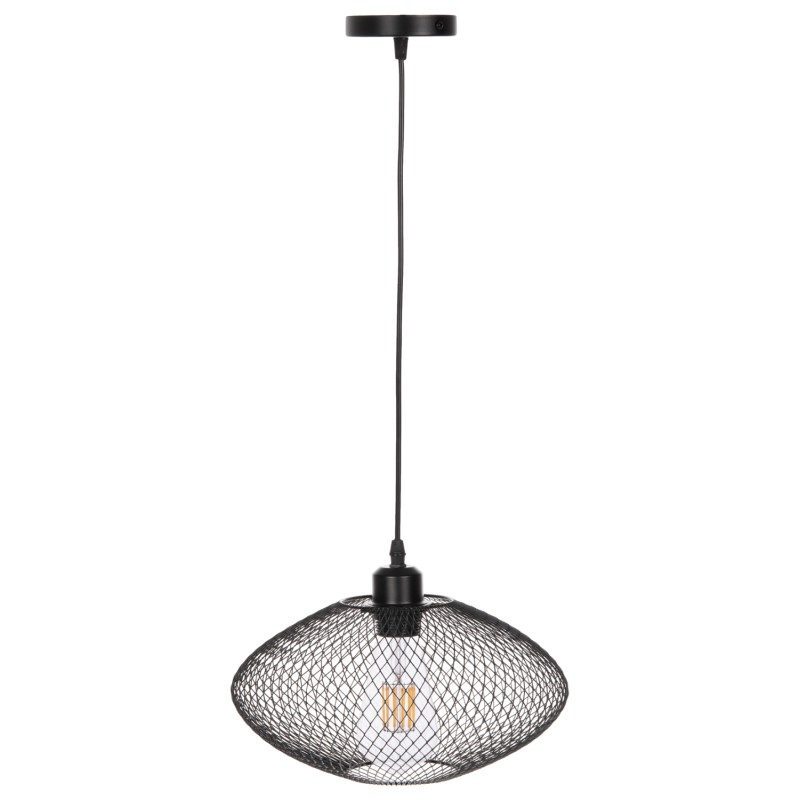 CEILING PENDANT LAMP FK4094 BLACK METAL MESH CAP Φ30x125Hcm. CEILING PENDANT LAMP FK4094 BLACK METAL MESH CAP Φ30x125Hcm.