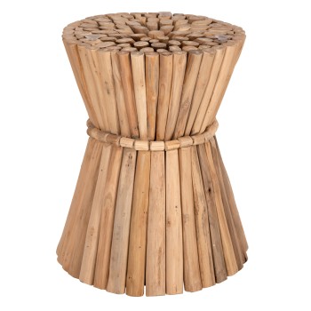 SIDE TABLE ROUND COOTER FK9792 TEAK BRANCHES IN NATURAL Φ37x50Hcm.