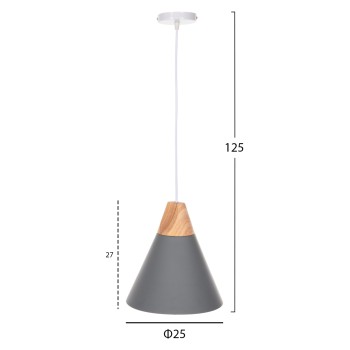 CEILING PENDANT LAMP FK4145 GREY METAL CAP Φ25x125H cm. CEILING PENDANT LAMP FK4145 GREY METAL CAP Φ25x125H cm.