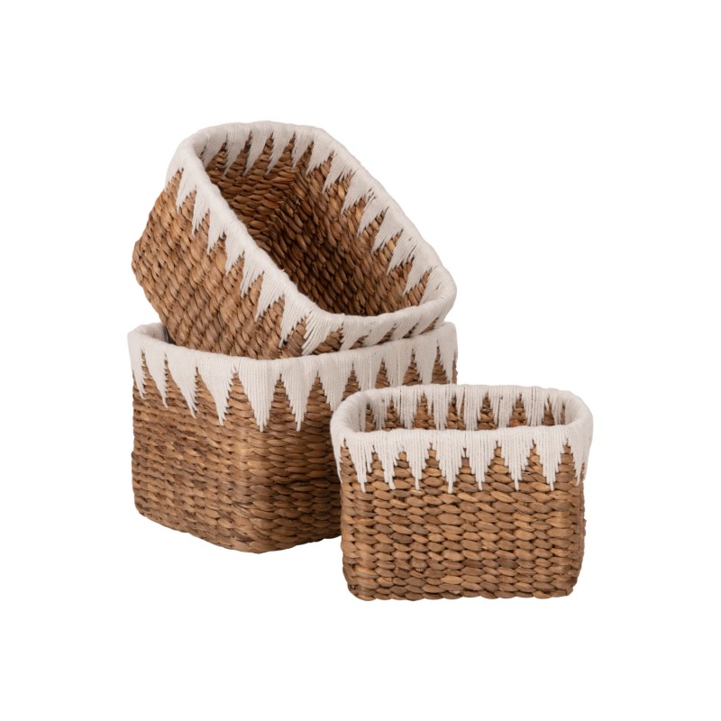 BASKETS SET OF 3 FK4296 SQUARE- BANANA BARK IN NATURAL 40x30x25Hcm. BASKETS SET OF 3 FK4296 SQUARE- BANANA BARK IN NATURAL 40x30x25Hcm.