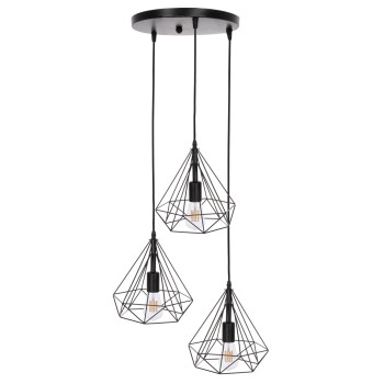 CEILING PENDANT LAMP FK4041 3-LIGHT BLACK METAL 25x22x123Hcm.