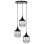 CEILING PENDANT LAMP FK4084 3-LIGHT BLACK METAL-GLASS Φ14x123Hcm.