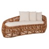 SOFA-LOUNGER LANTRY FK5991 NATURAL RATTAN- WHITE CUSHIONS 215x60x78Hcm.