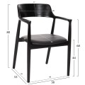 DINING ARMCHAIR KINGSLEY FK9634.02 MAHOGANY WOOD-BLACK VINYL 58x53x80Hcm. DINING ARMCHAIR KINGSLEY FK9634.02 MAHOGANY WOOD-BLACK VINYL 58x53x80Hcm.