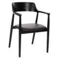 DINING ARMCHAIR KINGSLEY FK9634.02 MAHOGANY WOOD-BLACK VINYL 58x53x80Hcm. DINING ARMCHAIR KINGSLEY FK9634.02 MAHOGANY WOOD-BLACK VINYL 58x53x80Hcm.