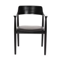 DINING ARMCHAIR KINGSLEY FK9634.02 MAHOGANY WOOD-BLACK VINYL 58x53x80Hcm. DINING ARMCHAIR KINGSLEY FK9634.02 MAHOGANY WOOD-BLACK VINYL 58x53x80Hcm.