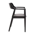 DINING ARMCHAIR KINGSLEY FK9634.02 MAHOGANY WOOD-BLACK VINYL 58x53x80Hcm. DINING ARMCHAIR KINGSLEY FK9634.02 MAHOGANY WOOD-BLACK VINYL 58x53x80Hcm.