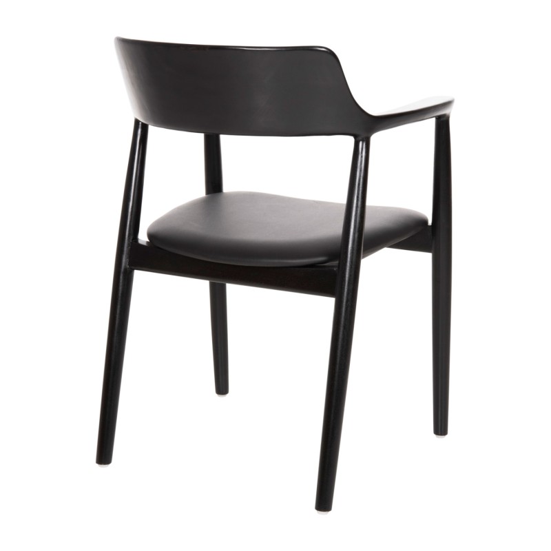 DINING ARMCHAIR KINGSLEY FK9634.02 MAHOGANY WOOD-BLACK VINYL 58x53x80Hcm. DINING ARMCHAIR KINGSLEY FK9634.02 MAHOGANY WOOD-BLACK VINYL 58x53x80Hcm.
