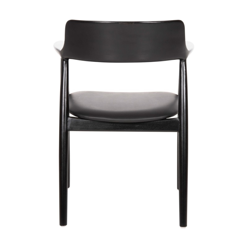 DINING ARMCHAIR KINGSLEY FK9634.02 MAHOGANY WOOD-BLACK VINYL 58x53x80Hcm. DINING ARMCHAIR KINGSLEY FK9634.02 MAHOGANY WOOD-BLACK VINYL 58x53x80Hcm.