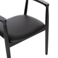 DINING ARMCHAIR KINGSLEY FK9634.02 MAHOGANY WOOD-BLACK VINYL 58x53x80Hcm. DINING ARMCHAIR KINGSLEY FK9634.02 MAHOGANY WOOD-BLACK VINYL 58x53x80Hcm.