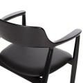 DINING ARMCHAIR KINGSLEY FK9634.02 MAHOGANY WOOD-BLACK VINYL 58x53x80Hcm. DINING ARMCHAIR KINGSLEY FK9634.02 MAHOGANY WOOD-BLACK VINYL 58x53x80Hcm.