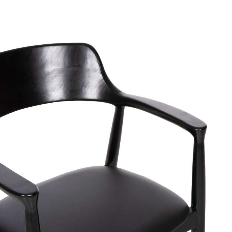 DINING ARMCHAIR KINGSLEY FK9634.02 MAHOGANY WOOD-BLACK VINYL 58x53x80Hcm. DINING ARMCHAIR KINGSLEY FK9634.02 MAHOGANY WOOD-BLACK VINYL 58x53x80Hcm.