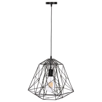 CEILING PENDANT LAMP FK4066 BLACK METAL DIAMOND-LIKE "CAGE" CAP 39x34x130Hcm.