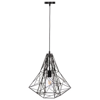 CEILING PENDANT LAMP FK4068 BLACK METAL CAP 40x35x130Hcm.