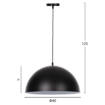 CEILING PENDANT LAMP FK4078 BLACK METAL ROUND CAP Φ40x125Hcm. CEILING PENDANT LAMP FK4078 BLACK METAL ROUND CAP Φ40x125Hcm.