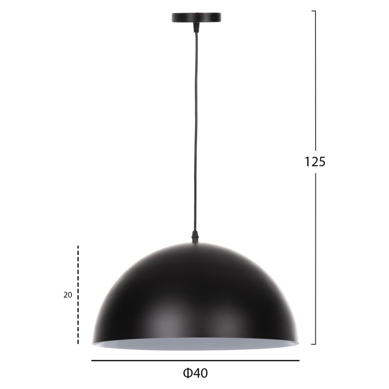 CEILING PENDANT LAMP FK4078 BLACK METAL ROUND CAP Φ40x125Hcm. CEILING PENDANT LAMP FK4078 BLACK METAL ROUND CAP Φ40x125Hcm.
