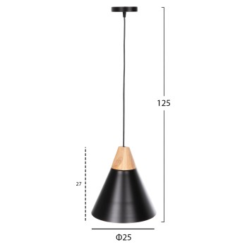 CEILING PENDANT LAMP FK4143 BLACK METAL CAP Φ25x125Hcm. CEILING PENDANT LAMP FK4143 BLACK METAL CAP Φ25x125Hcm.