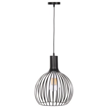 CEILING PENDANT LAMP FK4164 BLACK METAL CAP Φ28x138Hcm.