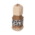 TABLE STATUETTE SUMBA FK4309 MADE OF WHITE PARAS STONE-BEADS-SEAGRASS ROPE 7x7x17Hcm. TABLE STATUETTE SUMBA FK4309 MADE OF WHITE PARAS STONE-BEADS-SEAGRASS ROPE 7x7x17Hcm.