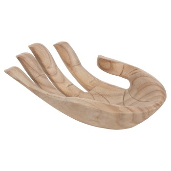 TABLE DECORATION RIGHT HAND FK4278R SOLID ALBASIA WOOD IN NATURAL 30x20x10Hcm.