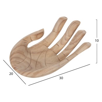 TABLE DECORATION LEFT HAND FK4278L SOLID ALBASIA WOOD IN NATURAL 30x20x10Hcm. TABLE DECORATION LEFT HAND FK4278L SOLID ALBASIA WOOD IN NATURAL 30x20x10Hcm.