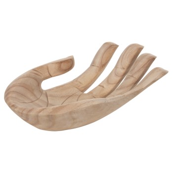 TABLE DECORATION LEFT HAND FK4278L SOLID ALBASIA WOOD IN NATURAL 30x20x10Hcm.