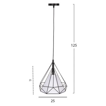 CEILING PENDANT LAMP FK4065 BLACK METAL CAP-WHITE LIGHT BULB COVER 25x25x125Yεκ. CEILING PENDANT LAMP FK4065 BLACK METAL CAP-WHITE LIGHT BULB COVER 25x25x125Yεκ.