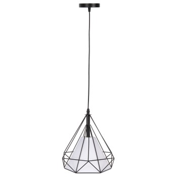 CEILING PENDANT LAMP FK4065 BLACK METAL CAP-WHITE LIGHT BULB COVER 25x25x125Yεκ.