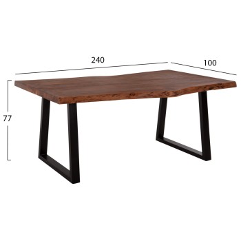 DINING TABLE MONTANA FK9620.11 SOLID ACACIA WOOD 240x100x77Hcm. 4cm TABLETOP THICKNESS