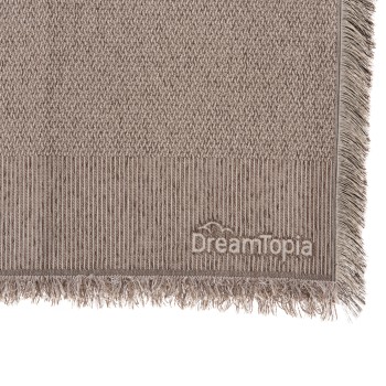 SOFA COVER-THROW WITH FRINGES DREAMTOPIA FK12164.01 IN BROWN COLOR 178X178cm.