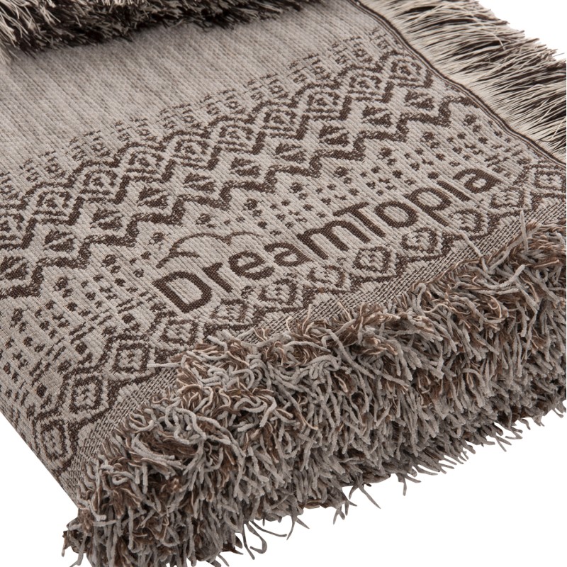 SOFA COVER-THROW WITH FRINGES DREAMTOPIA FK12164.06 IN LIGHT GREY COLOR 178X178cm. SOFA COVER-THROW WITH FRINGES DREAMTOPIA FK12164.06 IN LIGHT GREY COLOR 178X178cm.