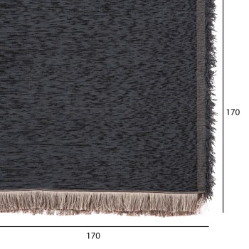 SOFA COVER-THROW WITH FRINGES DREAMTOPIA FK12164.09 IN BLUE COLOR 178X178cm.