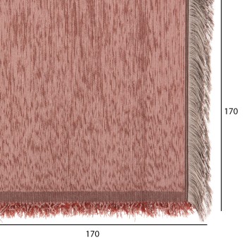 SOFA COVER-THROW WITH FRINGES DREAMTOPIA FK12164.11 IN DUSTY PINK COLOR 178X178cm.