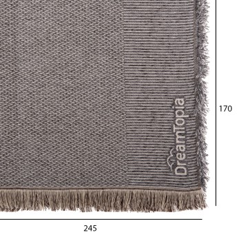SOFA COVER-THROW WITH FRINGES DREAMTOPIA FK12162.06 IN GREY COLOR 245X170cm.