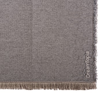 SOFA COVER-THROW WITH FRINGES DREAMTOPIA FK12162.06 IN GREY COLOR 245X170cm.