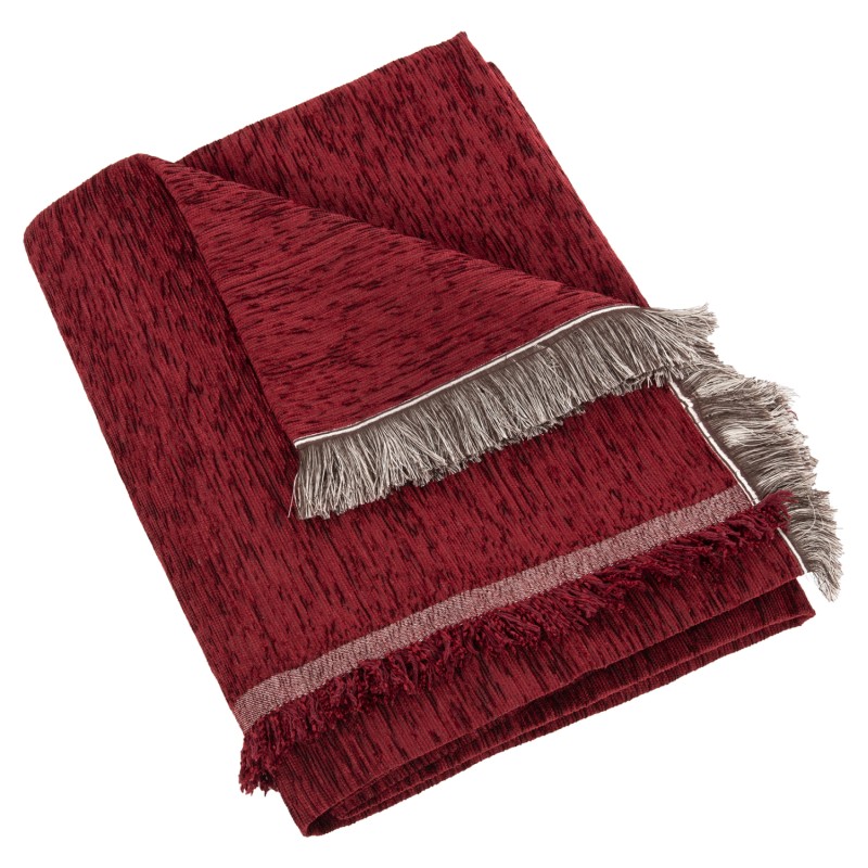 SOFA COVER-THROW WITH FRINGES DREAMTOPIA FK12165.10 IN BURGUNDY RED COLOR 295X170cm. SOFA COVER-THROW WITH FRINGES DREAMTOPIA FK12165.10 IN BURGUNDY RED COLOR 295X170cm.