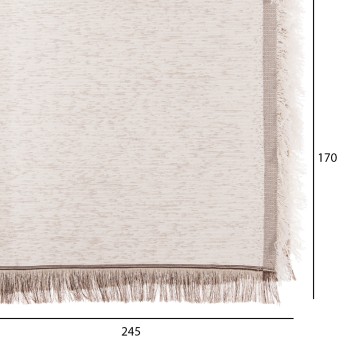 SOFA COVER-THROW WITH FRINGES DREAMTOPIA FK12161.01 IN ECRU COLOR 245X170cm.