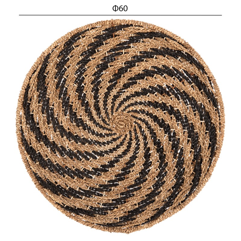 WALL DECOR ROUND FK7830.02 SPIRAL LOOK-SEAGRASS IN BLACK&NATURAL COLOR Φ61x3cm. WALL DECOR ROUND FK7830.02 SPIRAL LOOK-SEAGRASS IN BLACK&NATURAL COLOR Φ61x3cm.