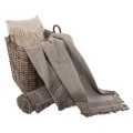 SOFA COVER-THROW WITH FRINGES DREAMTOPIA FK12163.03 IN LIGHT BROWN COLOR 245X170cm. SOFA COVER-THROW WITH FRINGES DREAMTOPIA FK12163.03 IN LIGHT BROWN COLOR 245X170cm.