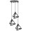 CEILING PENDANT LAMP FK4182 3 BLACK METAL CAPS PYRAMID Φ23x124Hcm.
