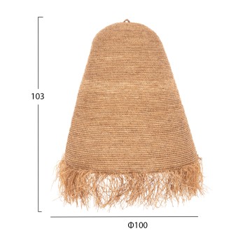 CEILING PENDANT LAMP FK4030 RATTAN IN NATURAL COLOR Φ100x100-103Hcm.