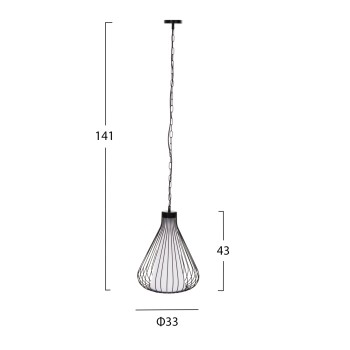 CEILING PENDANT LAMP FK4074 BLACK METAL CAP Φ33x141Hcm. CEILING PENDANT LAMP FK4074 BLACK METAL CAP Φ33x141Hcm.