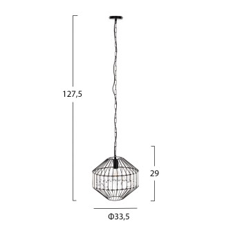 CEILING PENDANT LAMP FK4092 BLACK METAL CAP Φ33,5x29-127,5Hcm. CEILING PENDANT LAMP FK4092 BLACK METAL CAP Φ33,5x29-127,5Hcm.